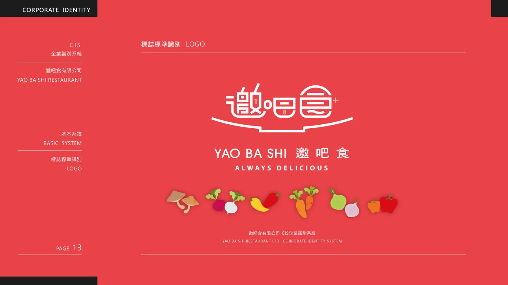 邀吧食 YAO BA SHI 品牌LOGO規範手冊 CIS GUIDELINES