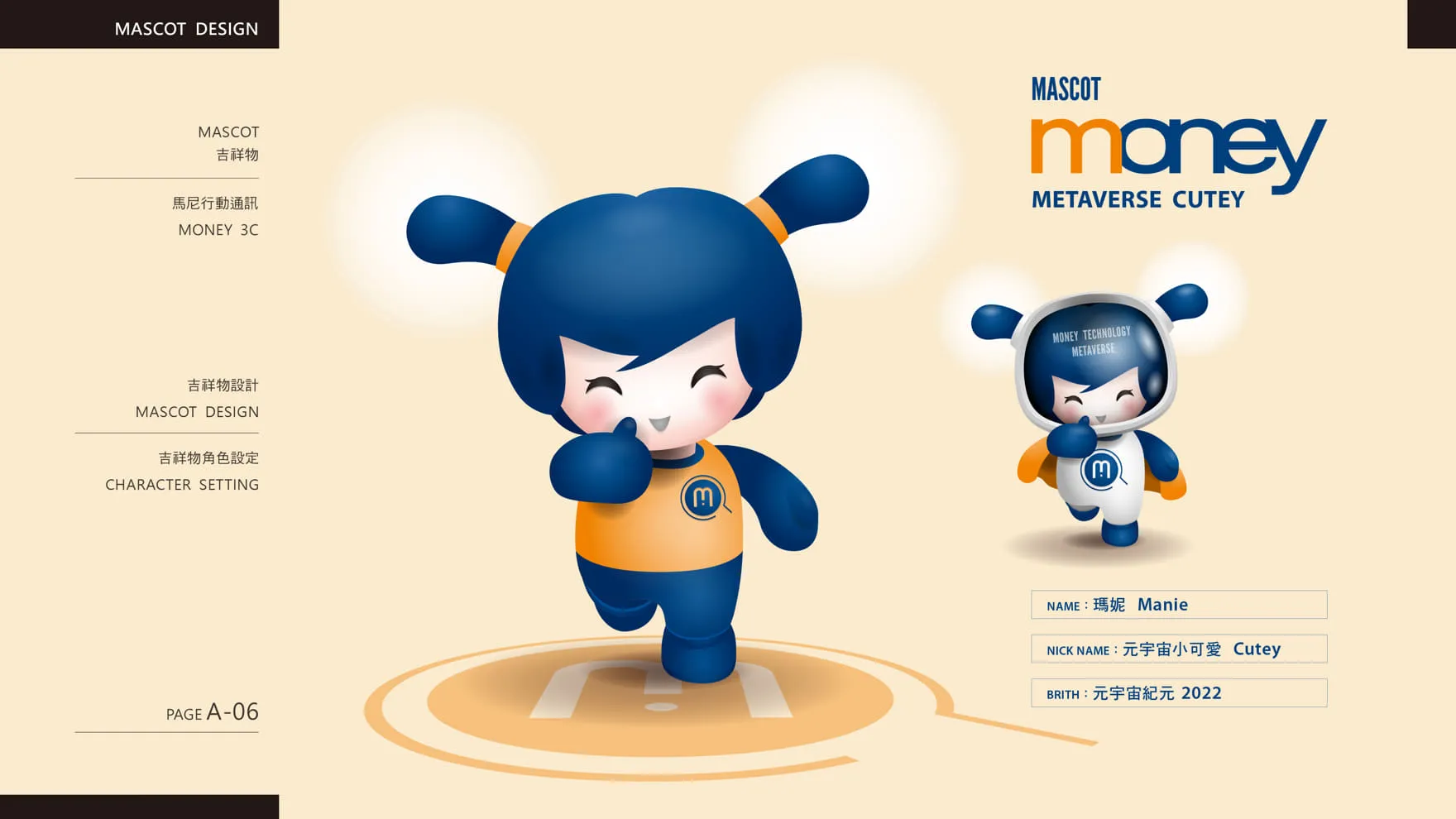 馬尼行動通訊品牌吉祥物設計角色基本資料設定 Mascot Character Setting